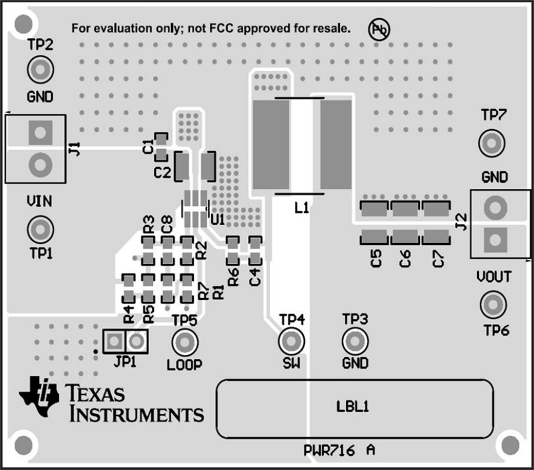 Mechanical Drawing - Texas Instruments TPS54302EVM-716 Step-Down Converter EVM