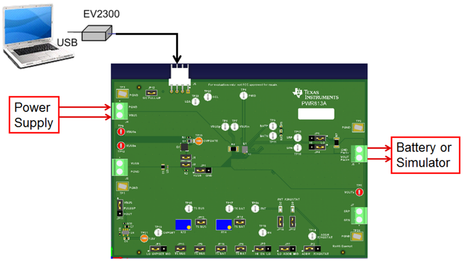 Mechanical Drawing - Texas Instruments bq25872EVM-813 Charger Evaluation Module (EVM)