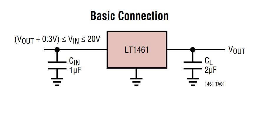 Application Circuit Diagram - Analog Devices Inc. LT1461 Micropower Precision LDO Voltage References