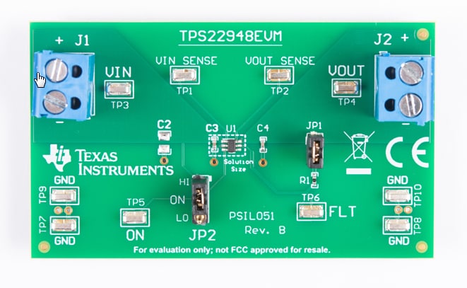 Location Circuit - Texas Instruments TPS22948EVM Evaluation Module