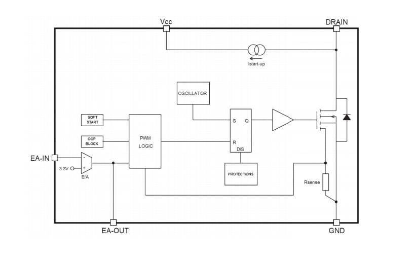 結構圖 - STMicroelectronics VIPER122高電壓轉換器 結構圖 - STMicroelectronics VIPER122高電壓轉換器