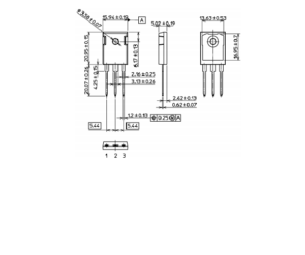 Mechanical Drawing - Toshiba GT20N135SRA Silicon N-Channel IGBT