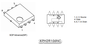 Schematic - Toshiba Automotive XPHx06NC Silicon N-Channel MOSFETs