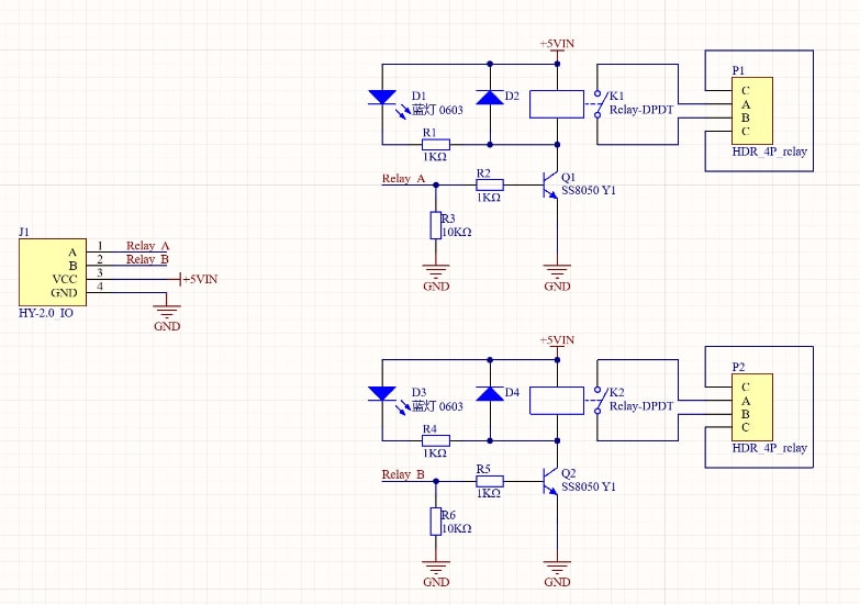 Schematic - M5Stack 2-Channel SPST Relay Unit