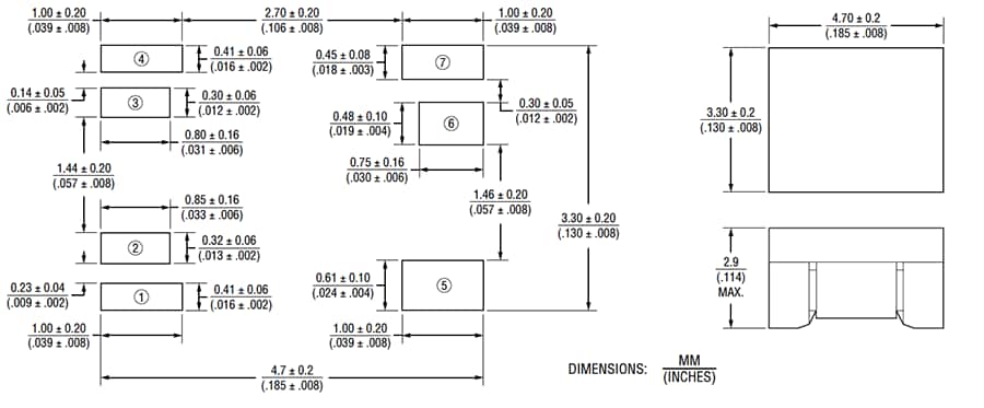 機械製圖 - Bourns SM453230-x1N7YP GbE晶片LAN變壓器 機械製圖 - Bourns SM453230-x1N7YP GbE晶片LAN變壓器