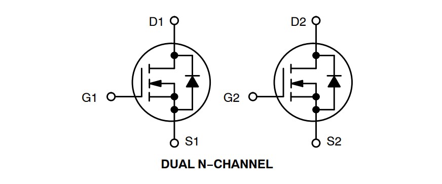 Application Circuit Diagram - onsemi NVMFD027N10MCL Dual N-Channel Power MOSFET