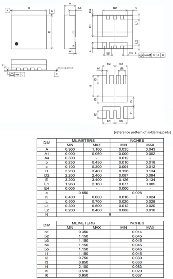 Mechanical Drawing - ROHM Semiconductor RH7P04BBKFRA 100V N-Channel Power MOSFET