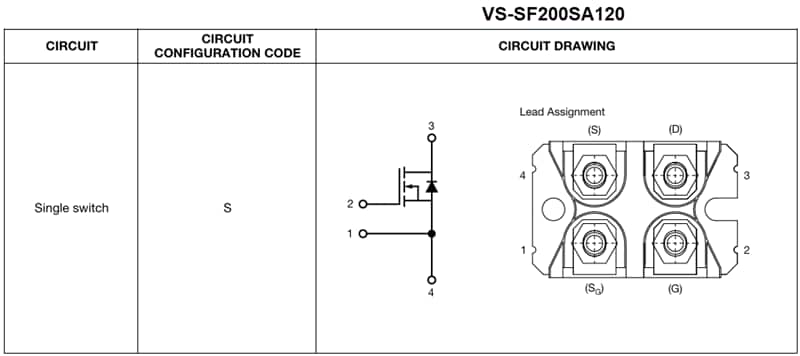 Mechanical Drawing - Vishay Semiconductors VS-VF Single-Switch Silicon Carbide Power MOSFETs