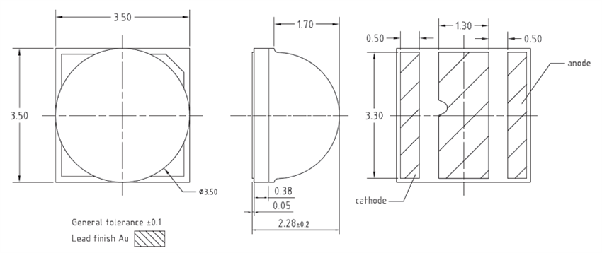 Mechanical Drawing - ams OSRAM GW CPSRM1.xM OSLON™ Square Essential LEDs