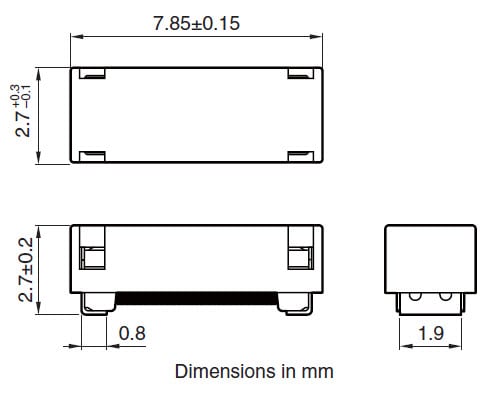 TPL802727 Type Shape & Dimensions